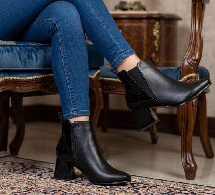 BOTINES FASHION  51/2 5A 200 51/2 CUERO NEGRO