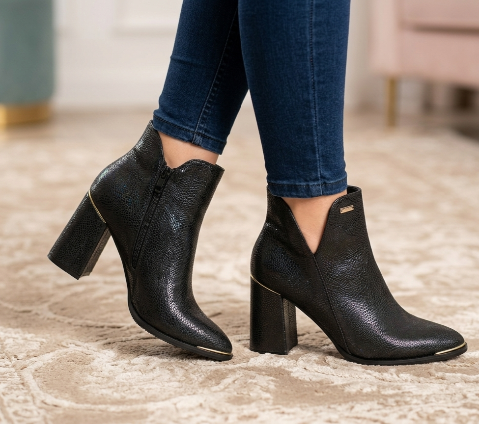 BOTINES FASHION  7 AS 288 FOLIA NEGRO