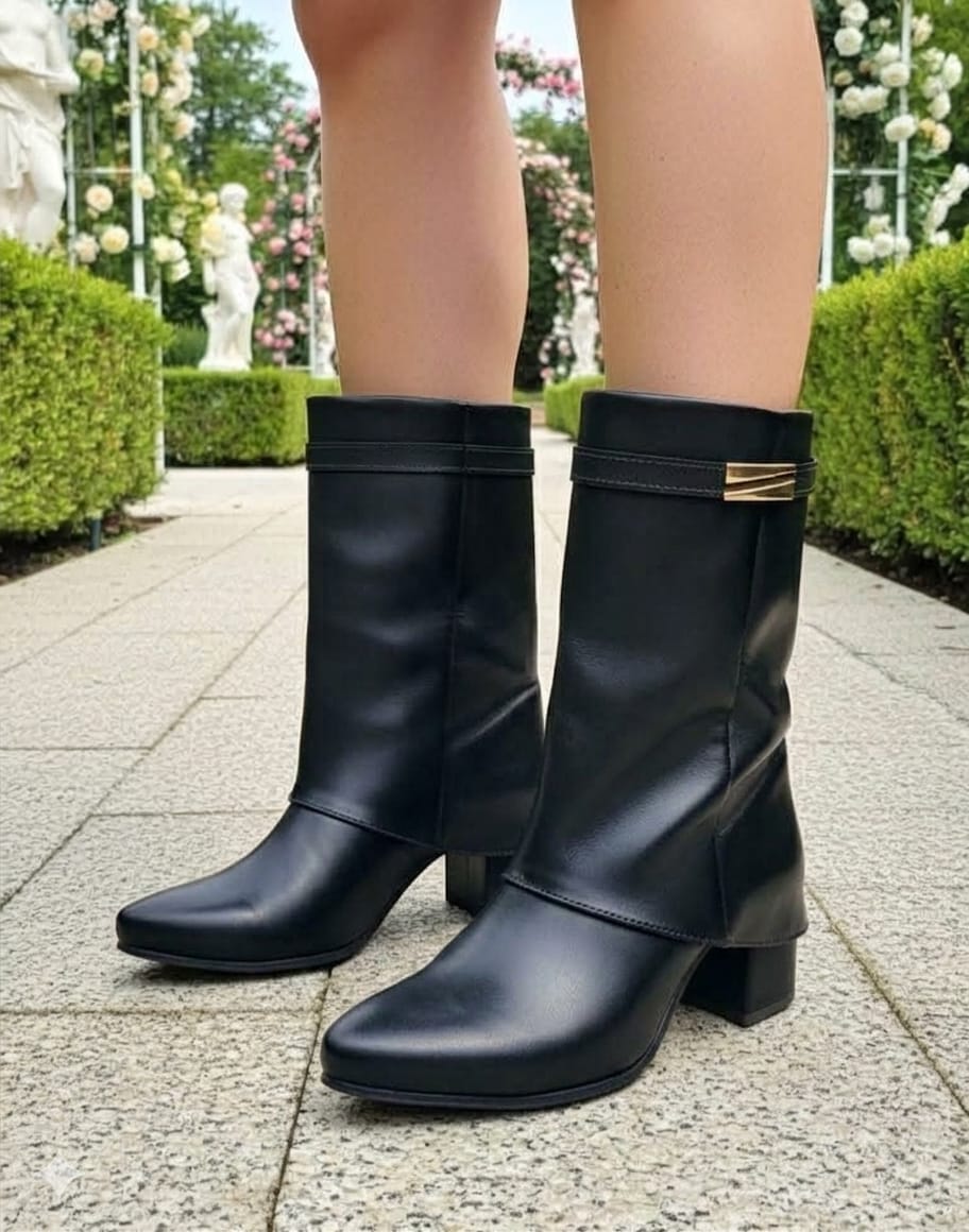 BOTINES FASHION 71/2 P 300 71/2 CUERO NEGRO