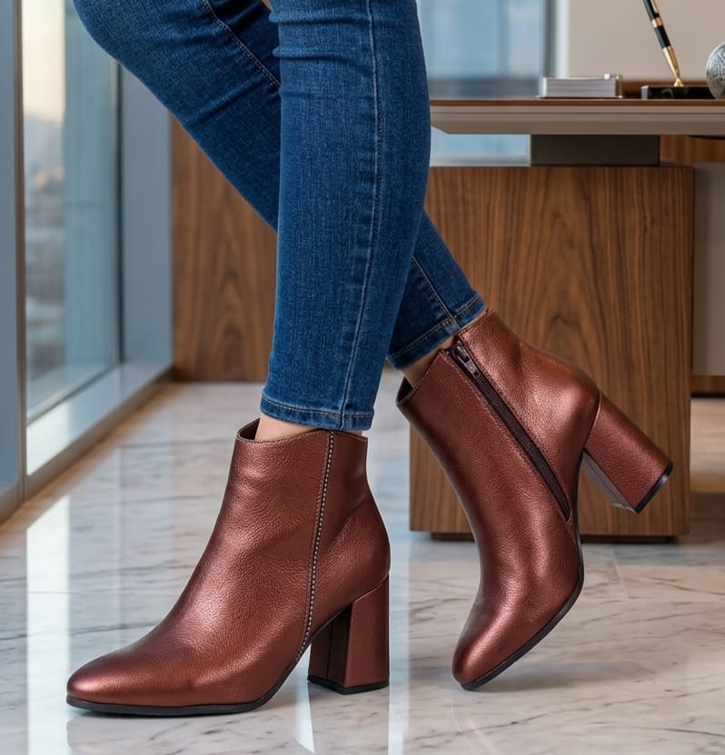 BOTINES EXCLUSIVOS 7 1/2 P 262 71/2 - NAPA COBRE