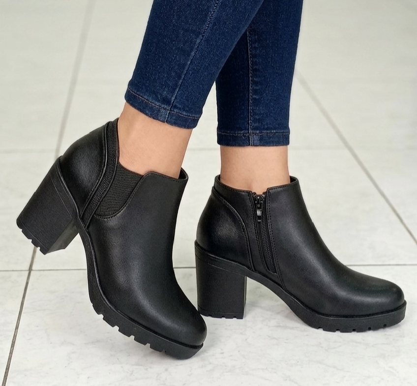 BOTINES  TOBILLEROS NI 100 - CUERO NEGRO