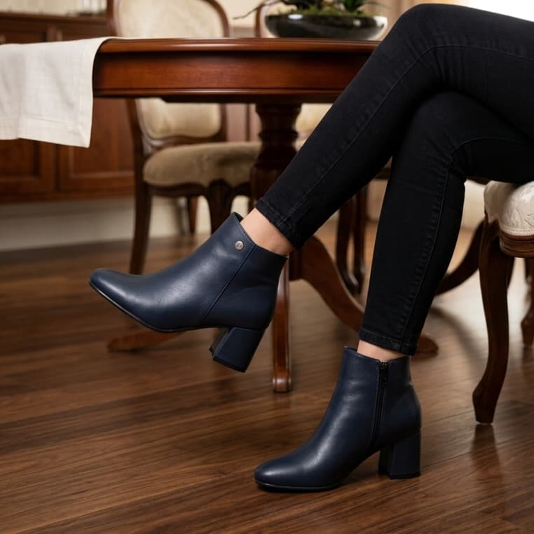BOTINES EXCLUSIVOS 51/2 P 235 51/2 CUERO AZUL