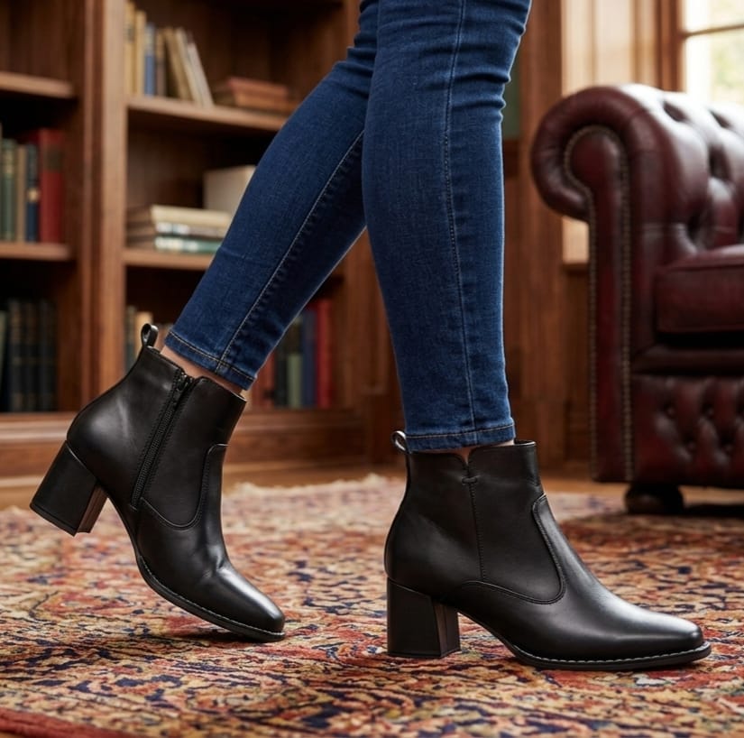 BOTINES FASHION  51/2 CC 242 51/2 CUERO NEGRO