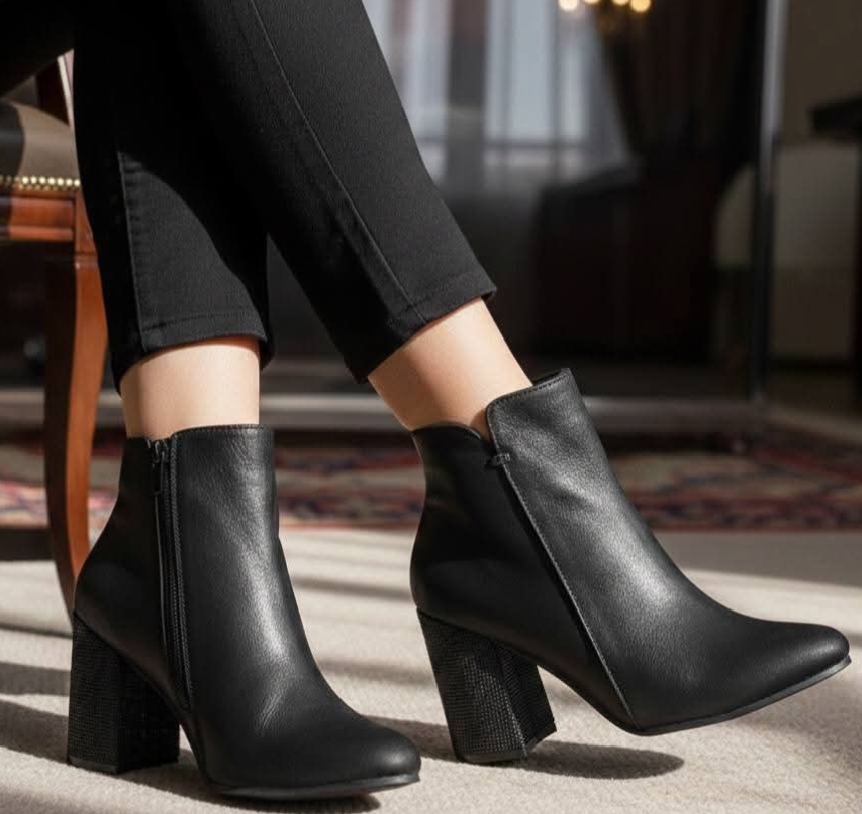 BOTINES EXCLUSIVOS 71/2 P 244 71/2 CRISTAL NEGRO