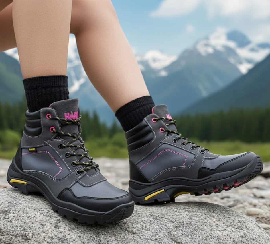 BOTINES MONTANEROS TK1 - CUERO GRIS/ FUXI