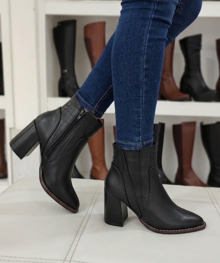 BOTINES FASHION 71/2  PS 284 71/2 CUERO NEGRO