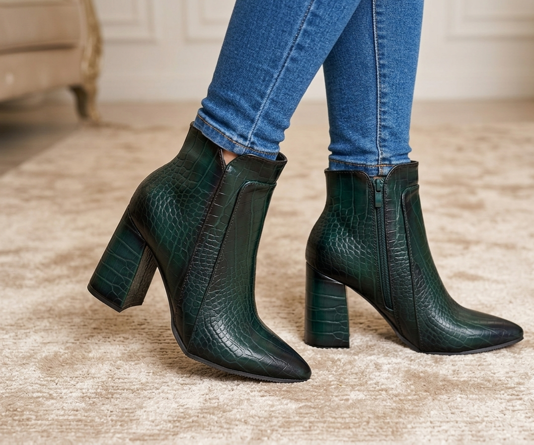 BOTINES EXCLUSIVOS 7 A 255 SINT CROCO VERDE