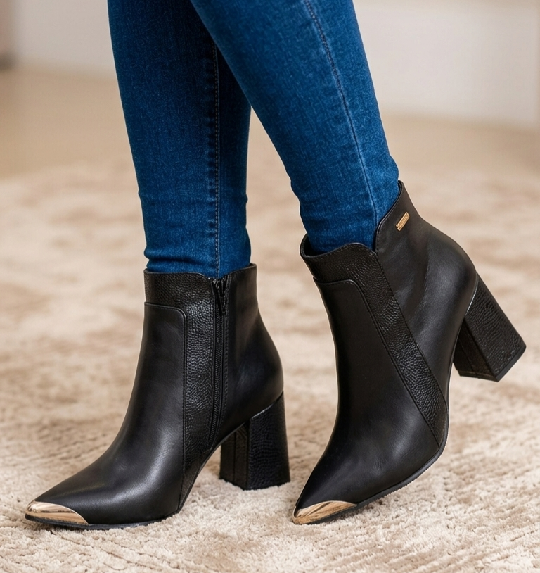 BOTINES EXCLUSIVO 7 BP 255 CUERO NEGRO