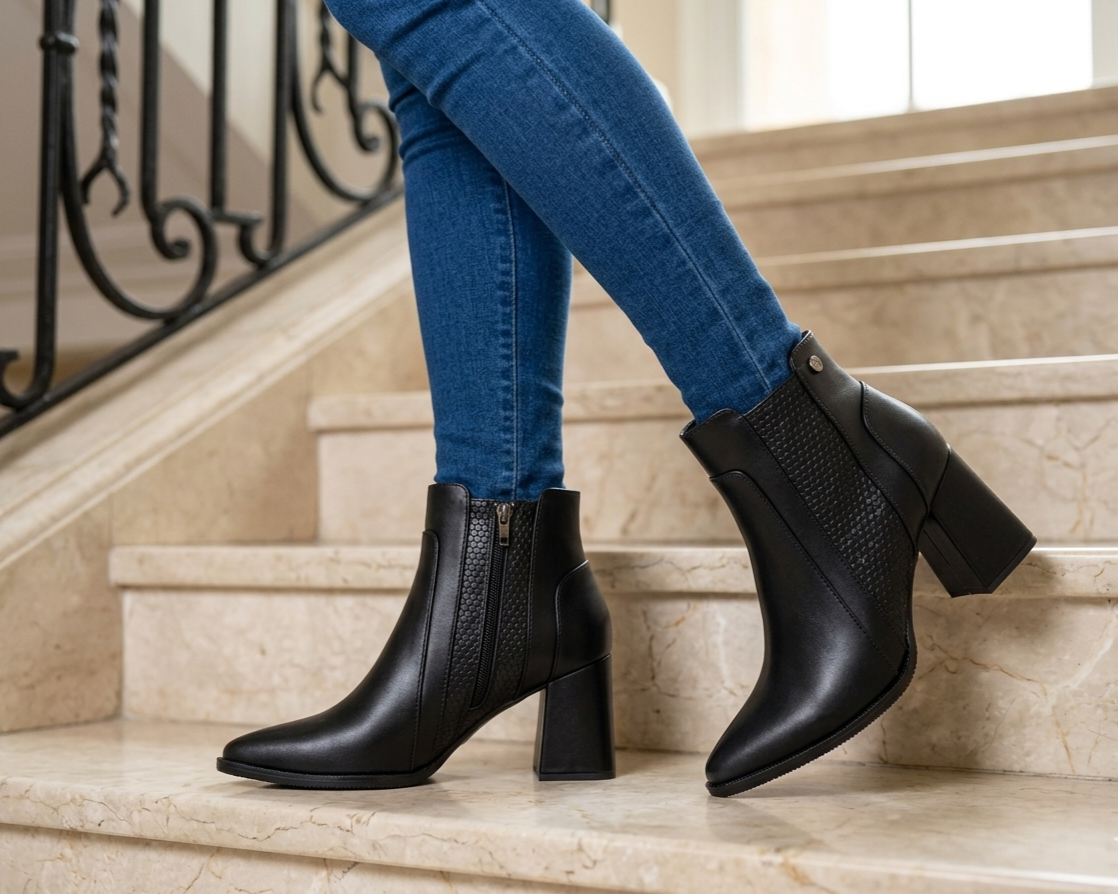BOTINES FASHION 7A 200 7 1/2 CUERO NEGRO(copia)