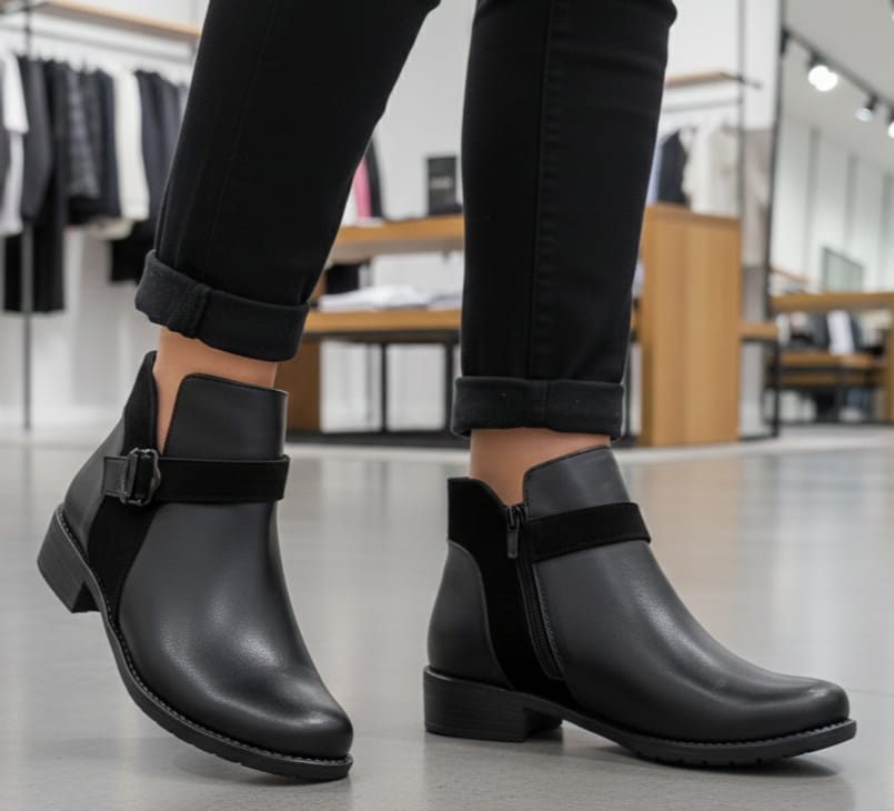 BOTINES FORMALES AL 211 CUERO NEGRO