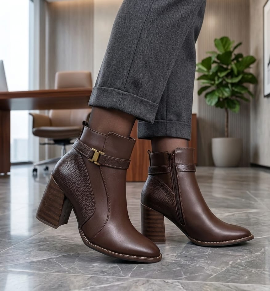 BOTINES FASHION 71/2 PS 253 71/2 CUERO CAFÉ
