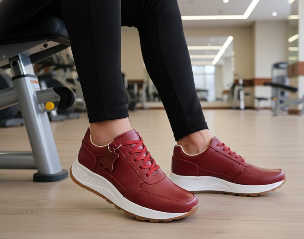 DEPORTIVOS DAMA F5 CUERO ROJO