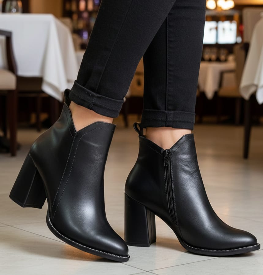 BOTINES FASHION 71/2 PS 270 7 1/2 CUERO NEGRO