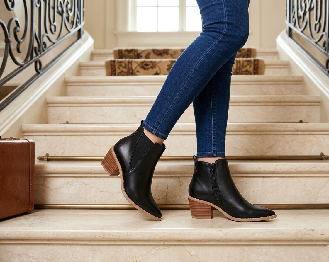 BOTINES TEXANO TX 200 CUERO NEGRO