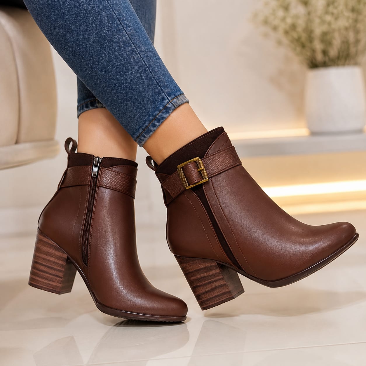 BOTINES FORMALES BRE 270 SUIZA CAFE GAMUZON