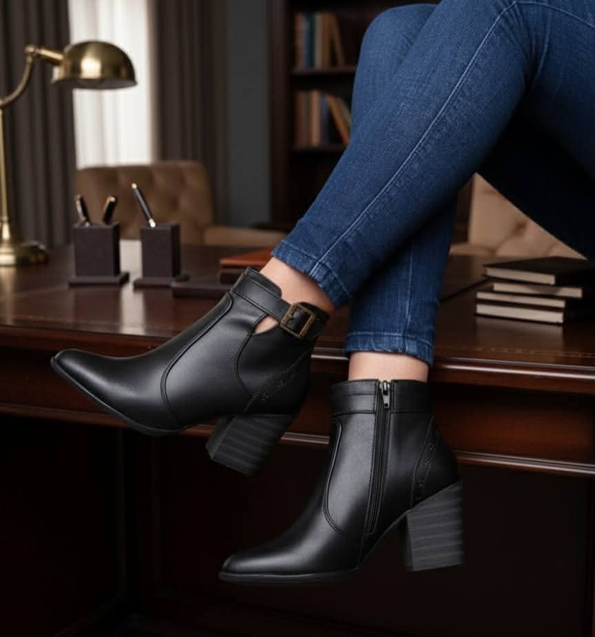 BOTINES FORMALES BRE 286 - CUERO NEGRO