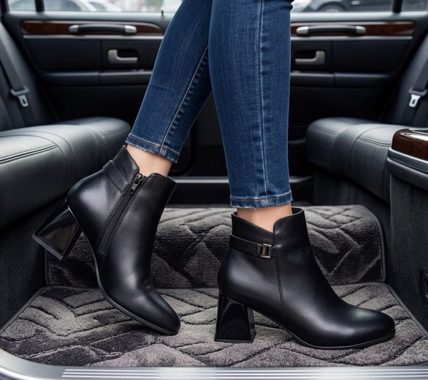 BOTINES EXCLUSIVOS 5 1/2 P 239 51/2 CUERO NEGRO