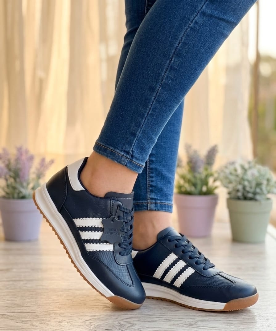 DEPORTIVOS DAMA A 1 CUERO AZUL