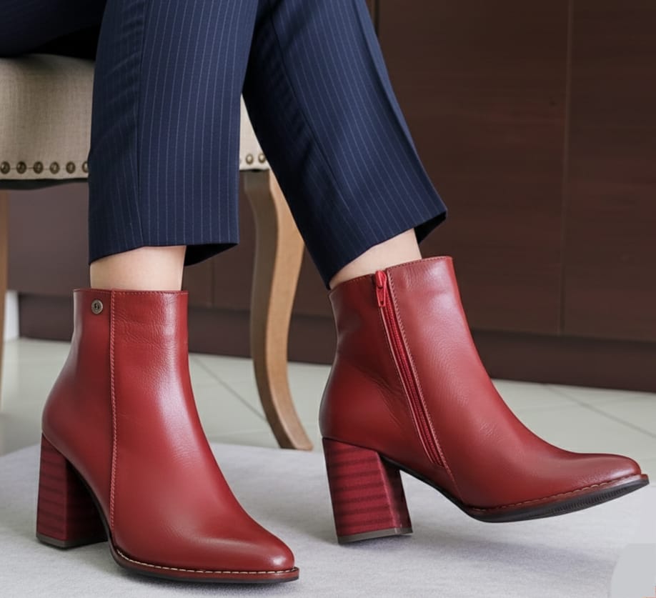 BOTINES FASHION 71/2 PS 241 71/2 CUERO ROJO