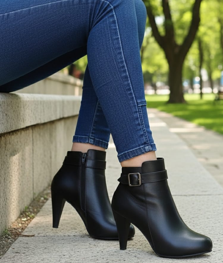 BOTINES PLATAFORMA(EXCLUSIVO) I 202 PL 10 - CUERO NEGRO