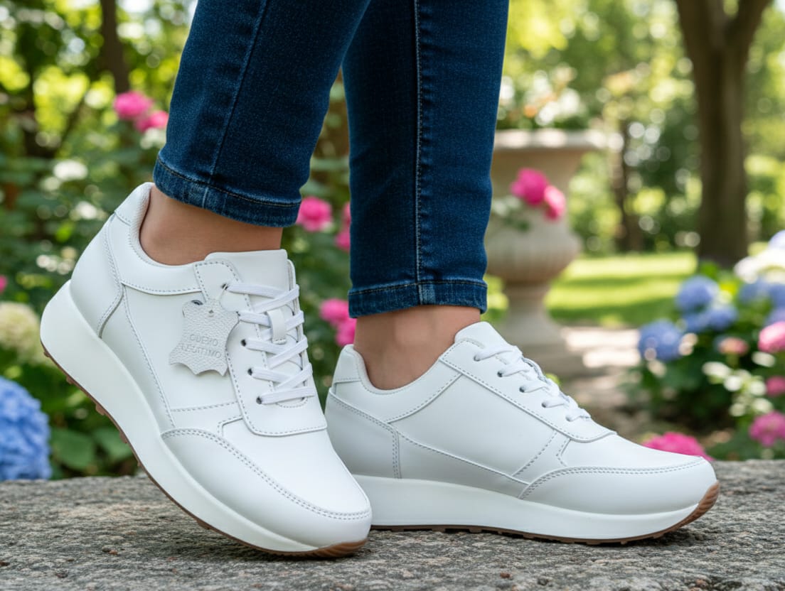 DEPORTIVOS DAMA F4 CUERO BLANCO